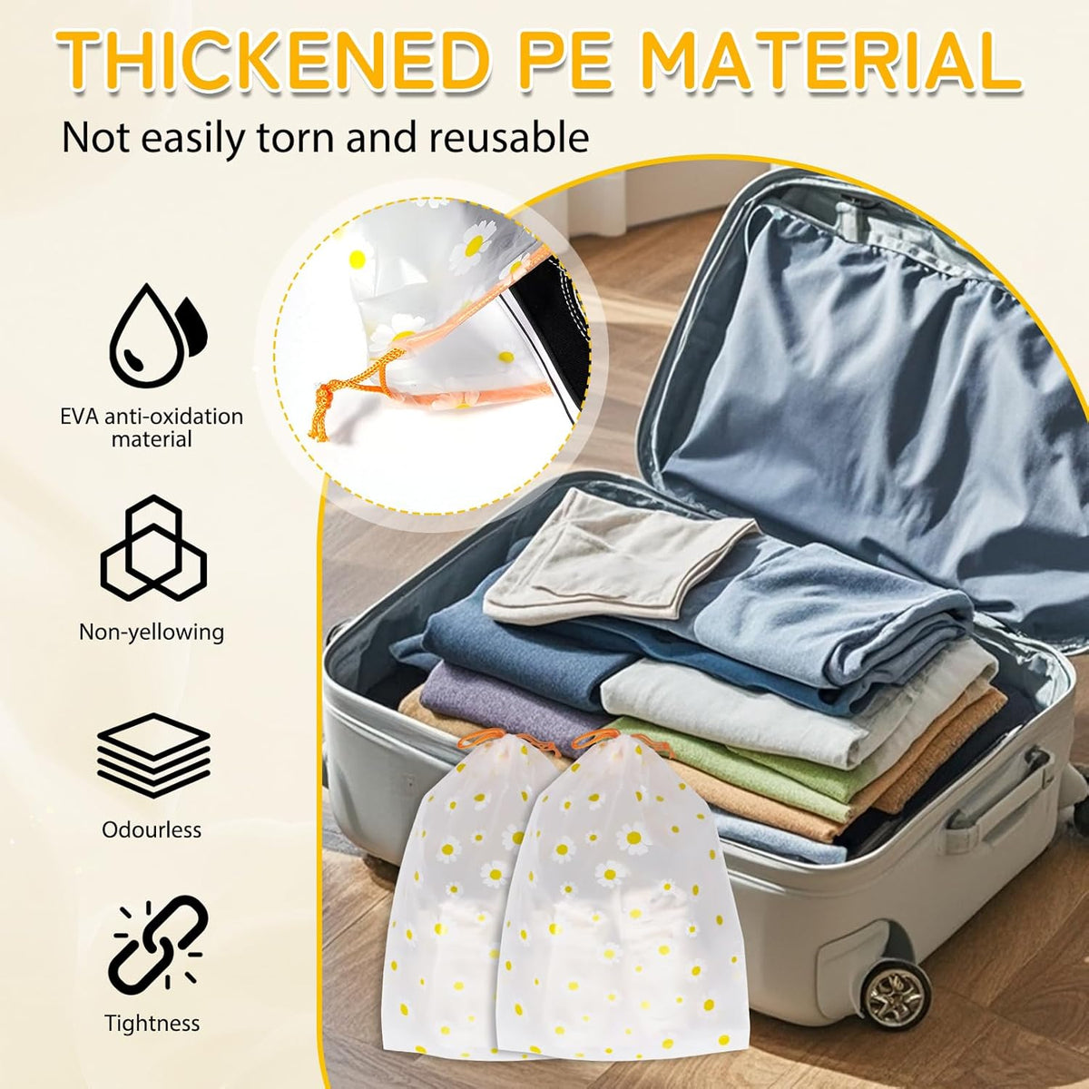 Shoe Bags for Travel, 15.7" x 11.8" Travel Shoe Bags for Packing, Large Waterproof Portable Travel Shoe Storage Bags Travel Essentials Women for and Men
