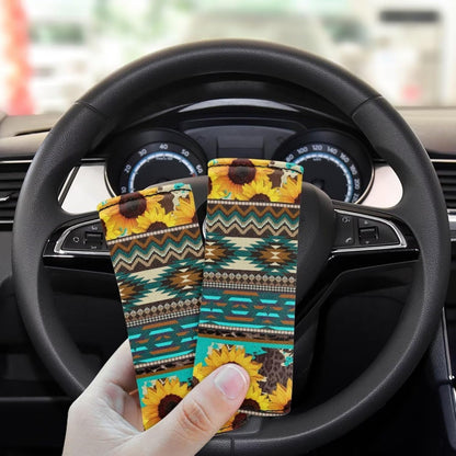 Sunflower Luggage Handle Wraps for Suitcase,2 Pcs Luggage Tags Geometric Suitcase Tags Identifiers for Women Girls Portable Suitcase Protective Handle Cover Reusable