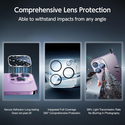 SMARTDEVIL 2+2Pack Privacy Screen Protector for iPhone 14 Pro with Camera Lens Protector,Shatterproof Tempered Glass [True 28°Anti Spy] [9H Hardness] [Automatic Dust-Elimination Install][Bubble Free]