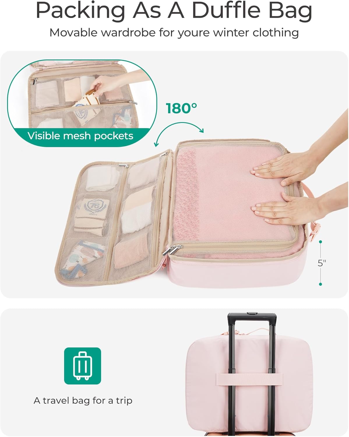 BAGSMART Compression Packing Cubes for Travel, 6 Set/5 Set/4 Set, Compression Suitcase Organizer Bags Set for Suitcases Travel Essentials, Lightweight Packing Organizers