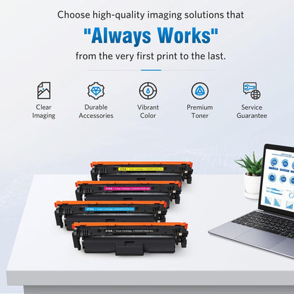 210A Toner Cartridges 4 Pack Compatible Replacement for HP 210A 210X W2100A W2101A W2102A W2103A Works for HP Color Pr MFP 4301 4201 Series 4201dw 4201dn MFP 4301dw 4301fdn 4301fdw Printer 4-Pack