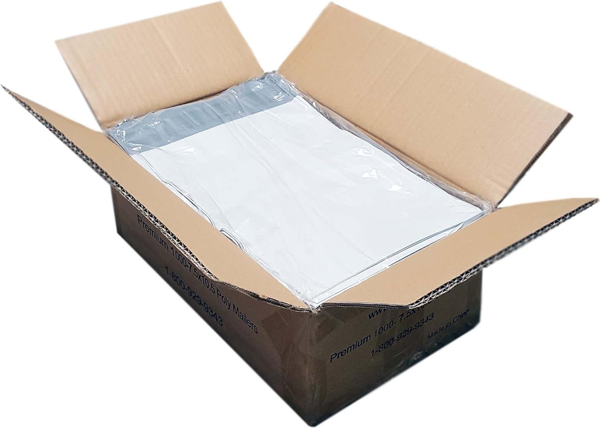iMBAPrice 1000 - 7.5x10.5 Premium Matte Finish White Poly Mailers Envelopes Bags (iMBA-2PM-1000)