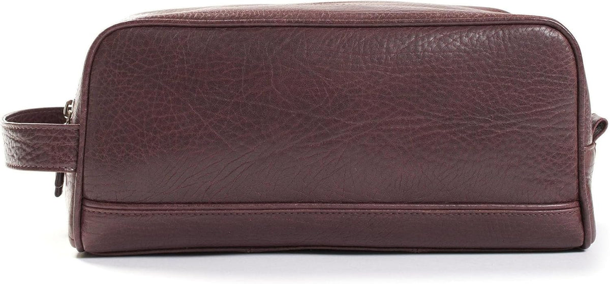 Leatherology Premium Espresso Double Zip Toiletry Bag