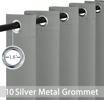 Yakamok Dove Grey Room Darking 84 Inch Length 2 Panel Sets for Livingroom Dining Room Darkening Thermal Insulated Bay Window Hotel Modern Elegant Black Out Sunblock Curtins/Bedroom,70 x 84 Inches