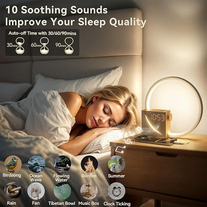 Vivilumens Sunrise Alarm Clock Sound Machine Nightlight, Gradual Wake Up Light
