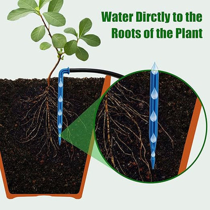 Solar Automatic Drip Irrigation Kit System, JIYANG Solar Powered Auto Easy DIY Watering Device Supported Pots Plants, 12 Timing Modes with Anti-Siphoning Device (Supported 20-30 Pots, 12Timing Modes)