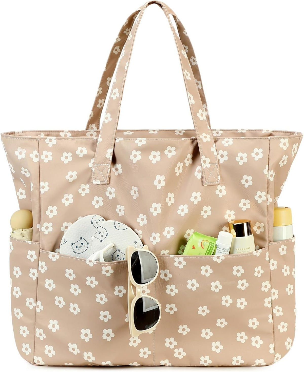 Bluboon Waterproof Beach Tote Pool Bags for Women Ladies Extra Large Carry On Bag With Wet Compartment for Weekender Travel