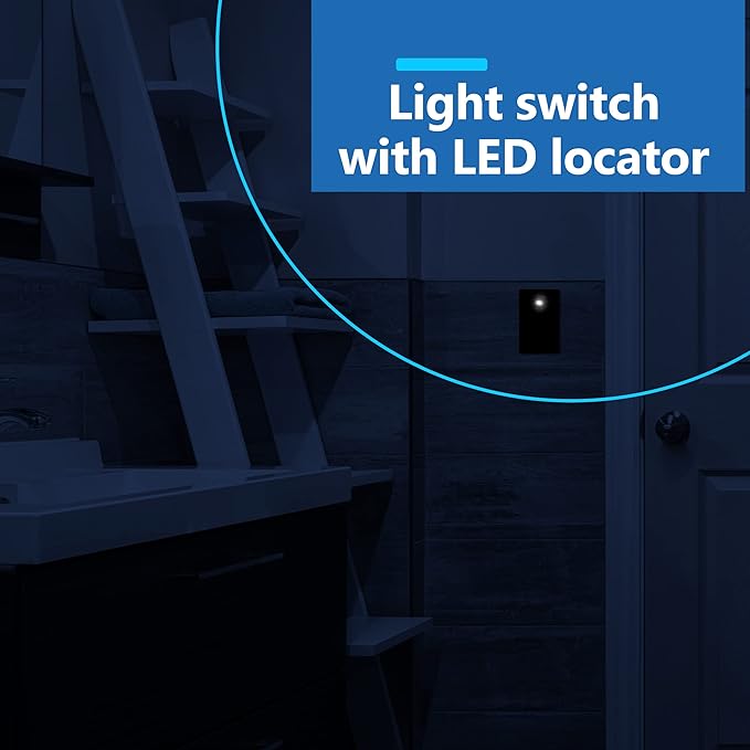 LIDER Minimalist Design Matte Finish Lighted Decorator Switch, Frameless Paddle