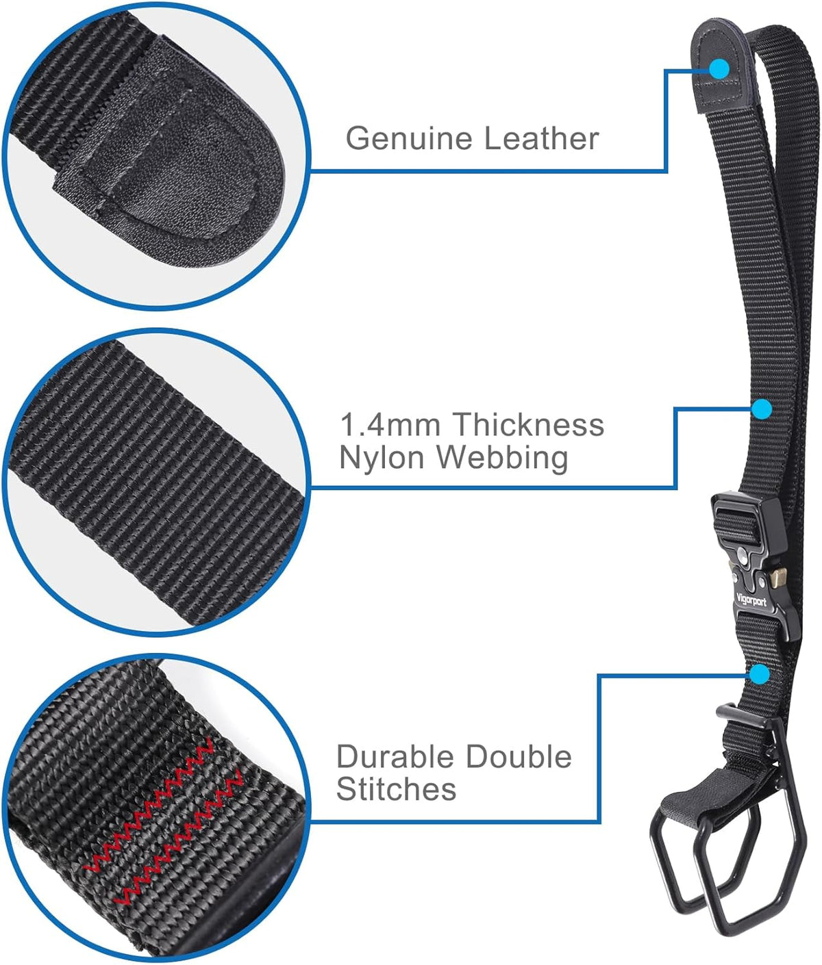 Vigorport Luggage Hook Strap, J Hook for Add a Bag Luggage, Multi Adjustment Bag Strap Hook with Hands Free