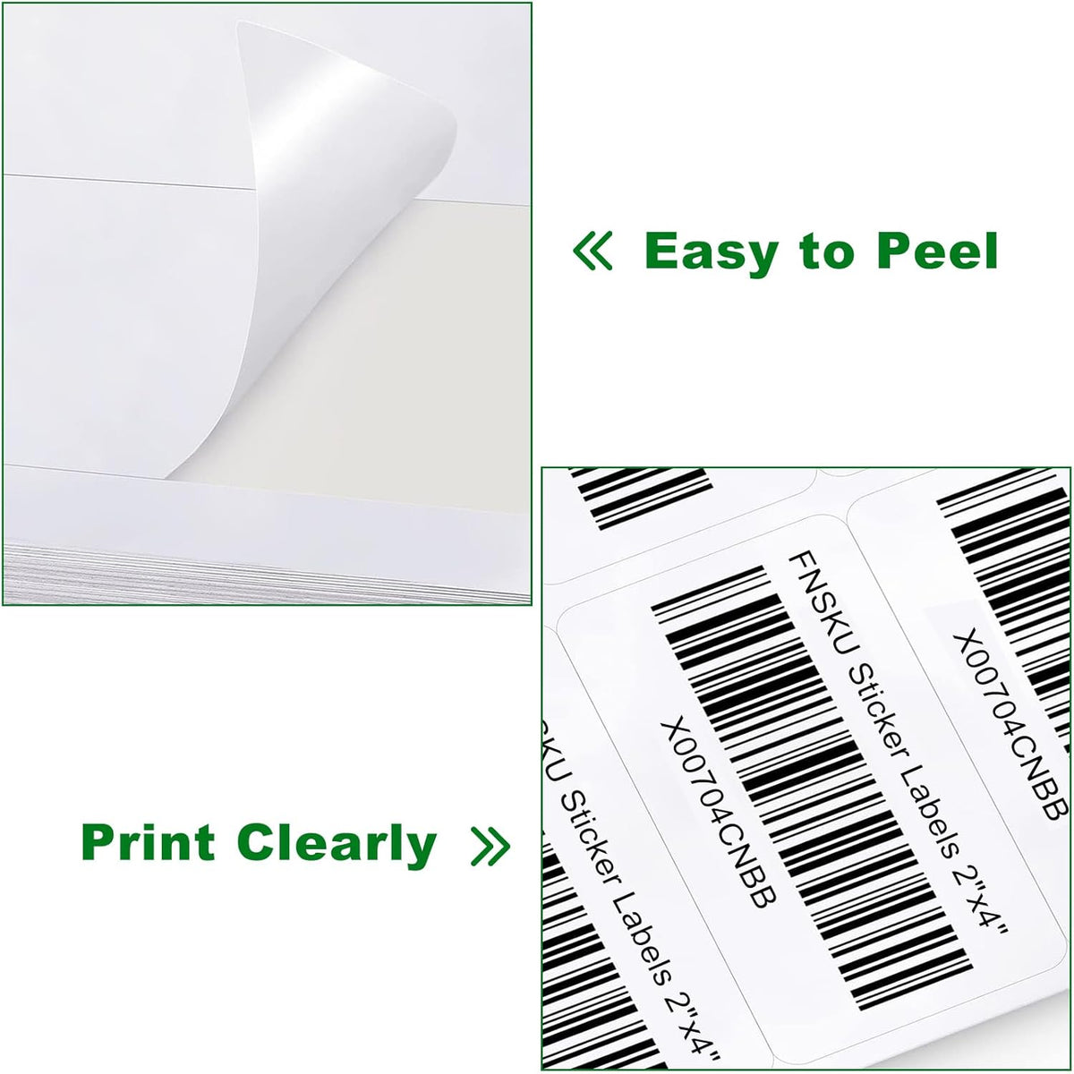 2x4 Shipping Address Labels, 500 Matte Printable Sticker Labels for Mailing Labels, Fragile Stickers, Product Sticker Making, 8.5 x 11 Label Paper for Lase Inkjet Printer, 10 Up Per Sheet, 50 Sheets