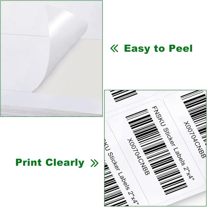 2x4 Shipping Address Labels, 500 Matte Printable Sticker Labels for Mailing Labels, Fragile Stickers, Product Sticker Making, 8.5 x 11 Label Paper for Lase Inkjet Printer, 10 Up Per Sheet, 50 Sheets