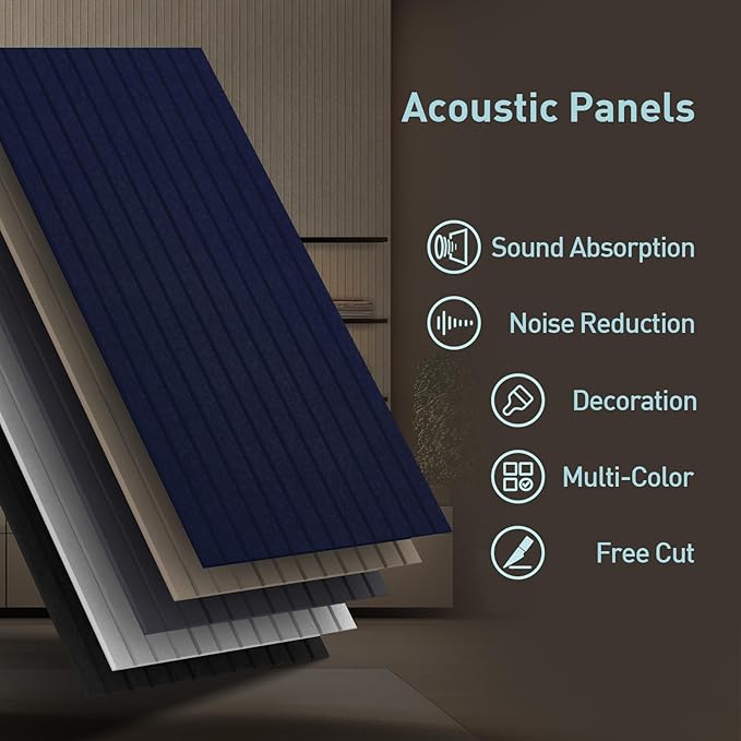 UMIACOUSTICS 6 Packs Acoustic Panel, 47.2 x 23.6 Inches Decorative Sound Proof