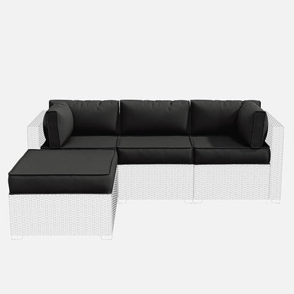 Patio Furniture Cushions, Replacement Outdoor Cushions for 4-Seat Patio Furniture, Waterproof Cushions for Outdoor Sectional Sofa Couch, Black