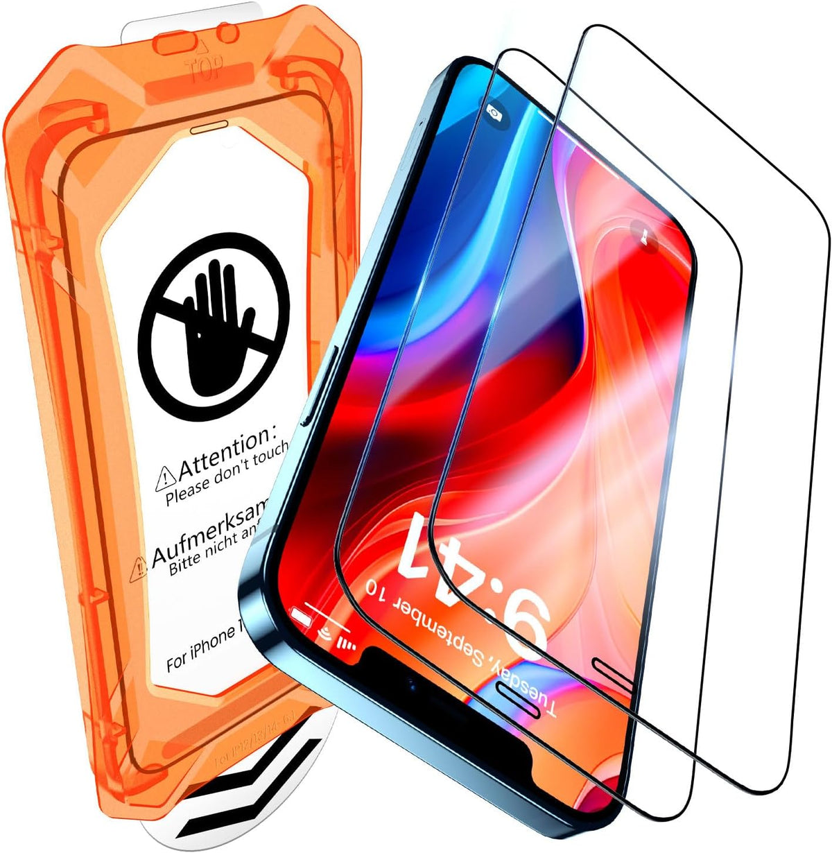 UniqueMe for iPhone 12 / iPhone 12 Pro Screen Protector - [Military Grade Shatterproof & 9H+ Hardness] Screen Protector 12 Pro Tempered Glass Full Coverage Protection, Easy Installation, 2 Packs