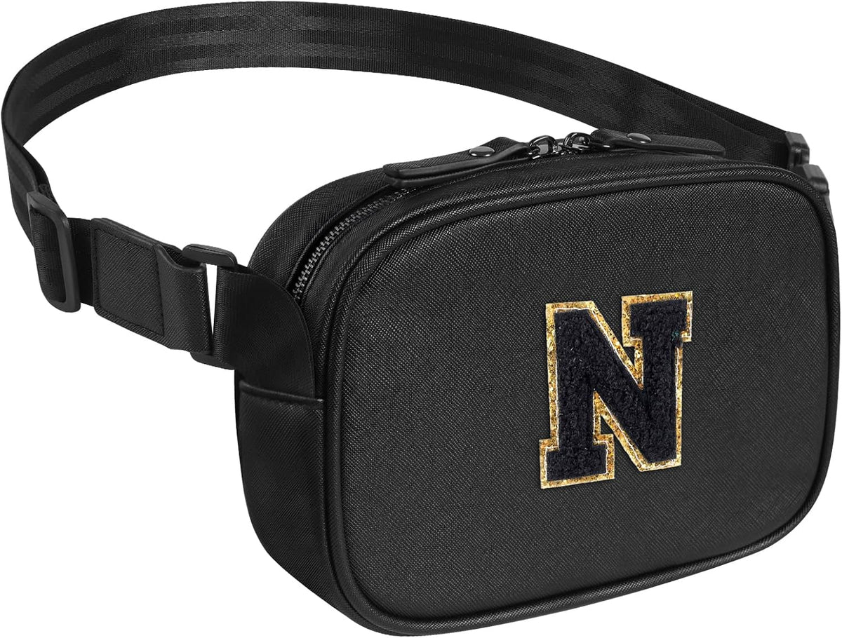 Cross Body Fanny Pack for Women, Fashion Waist Packs, Crossbody Bags, Belt Bag with Adjustable Strap (Black N)