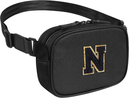 Cross Body Fanny Pack for Women, Fashion Waist Packs, Crossbody Bags, Belt Bag with Adjustable Strap (Black N)