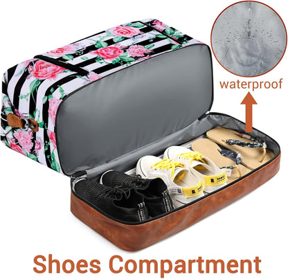 Travel Weekender Bag for Women, Overnight Bag with Shoe Compartment Oversized Travel Duffel Bag Carry On Tote 21"