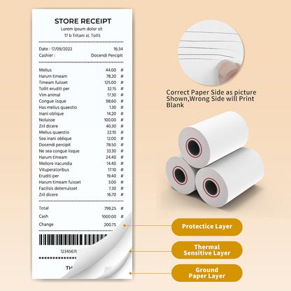 MFLABEL® 2500 Rolls 2 1/4" x 85' Thermal Paper Cash Register POS Receipt Paper