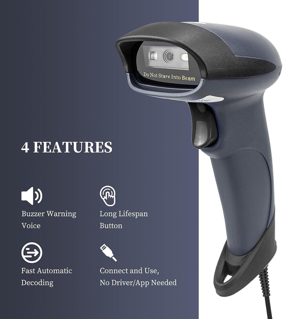 NETUM USB Barcode Scanner with Stand Wired Handheld Bar Code Reader 1D CCD Scanner Gun for Supermarket, Convenience Store, Warehouse -M3S