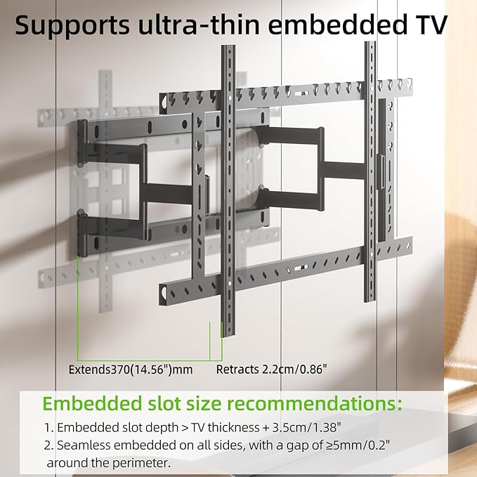 HILLPORT 98 Heavy Duty 75 85 86 100 110 120 inch TV Wall Mount Slim Extra Large