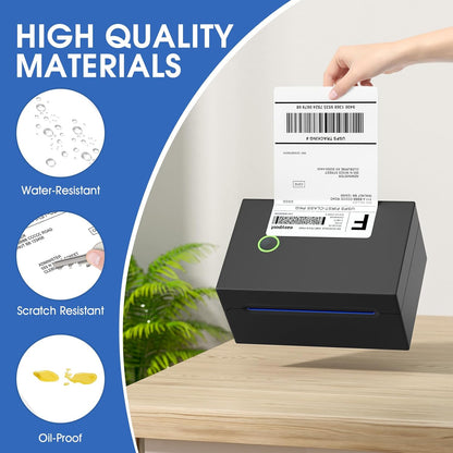 MaxGear 4" x 6" Direct Thermal Labels, 1000 Fanfold Labels, for Shipping & Mailing, Perforated White, Commercial Grade with Permanent Adhesive, Compatible with Most Thermal Printers,1 Stack