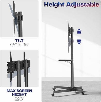 VIVO Mobile TV Cart for 32 to 83 inch Screens up to 110 lbs, LCD LED OLED 4K
