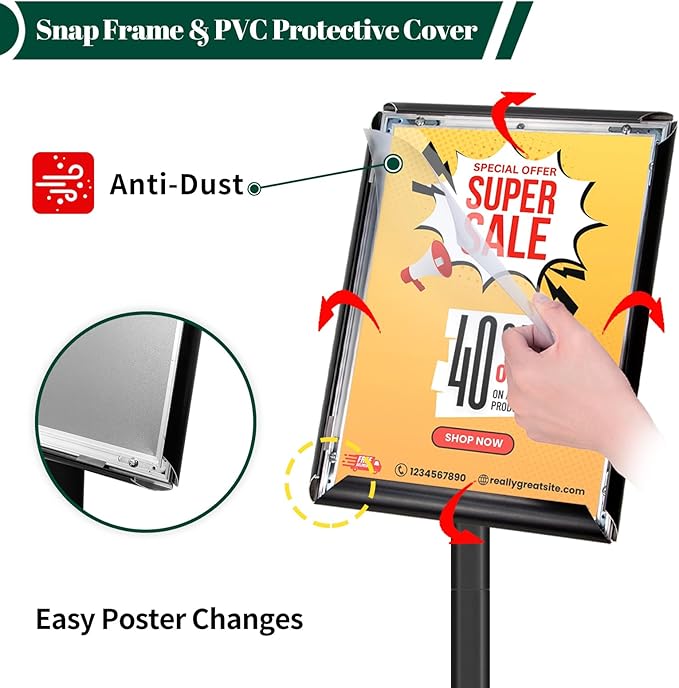 Mutualsign 3Pcs Heavy Duty Pedestal Sign Holder