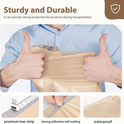 Fuxury Poly Mailers 10x13 Inch 1200 Pcs, Bulk Shipping Bags for Clothing, Strong Adhesive Shipping Envelopes for Small Business Suppliers,Waterproof Mailers Poly Bags Mailing Envelopes Beige