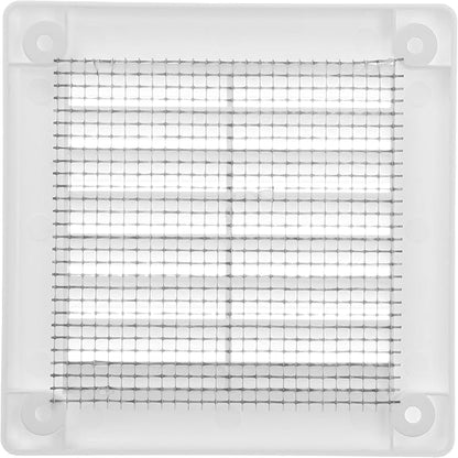 Vent Systems 4'' x 4'' Inch White Soffit Vent Cover - Pack of 100 - Flat Square Air Vent Louver - Grille Cover - Built-in Insect Screen - HVAC Vents for Bathroom, Home Office, Kitchen 4x4 Inch