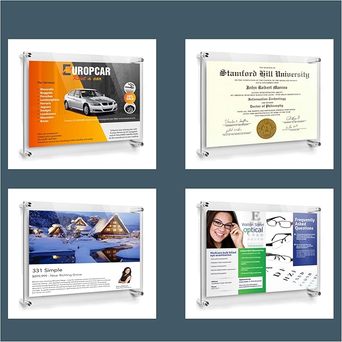 ArtToFrames 15x19 Inch Double Panel Floating Acrylic Picture Frame comes