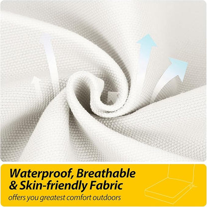 AAAAAcessories Outdoor Seat Cushions for Chairs, Fade-Resistant, Waterproof Patio Furniture Replacement Cushions, 22" x 24" x 5" + 22" x 19", Creamy White