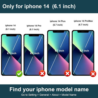 Folosu Compatible with iPhone 14 Case Wallet with Card Holder, 360°Rotation Finger Ring Holder Kickstand, RFID Blocking Leather Protective Double Buttons Shockproof Cover 6.1 Inch Dark Green
