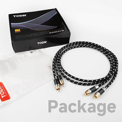 TODN Auidophile 2RCA Male to Male Stereo Audio Cable, OFC RCA Cables
