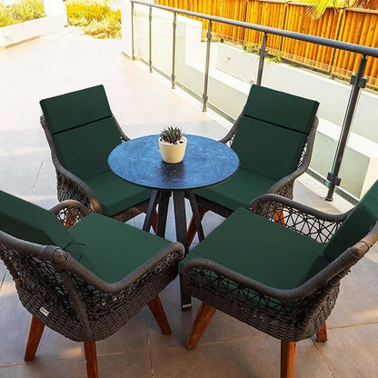 6 Pack Outdoor High Back Chair Cushion, 44 x 20 inches Patio Chair Cushions Waterproof Rocking Cushions Indoor Furniture Seat Pad, Weather Resistant (Solid,Dark Green)