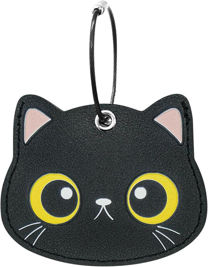 Luggage Tags for Suitcases, Faux Leather Cute & Funny Travel Suitcases Tag with ID Label,Stainless Steel Loop