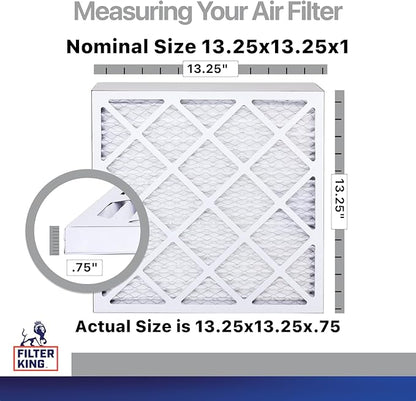 Filter King 13.25x13.25x1 Air Filter | 4-PACK | Carbon MERV 8 HVAC Pleated A/C Furnace Filters | MADE IN USA | Actual Size: 13.25 x 13.25 x .75"
