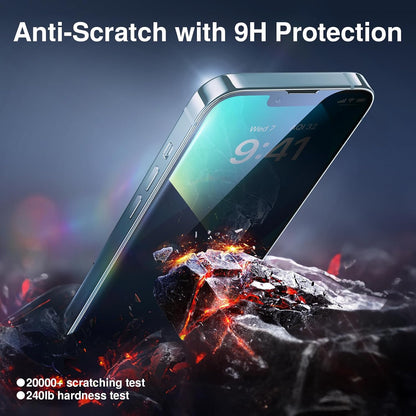 SMARTDEVIL 2+2Pack Privacy Screen Protector for iPhone 13 with Camera Lens Protector,Shatterproof Tempered Glass [True 28°Anti Spy] [9H Hardness] [Automatic Dust-Elimination Install] [Bubble Free]