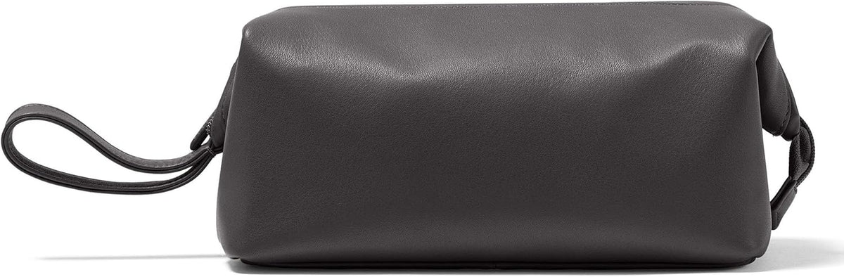 Leatherology Black Onyx Framed Toiletry Bag - Wide-mouth zippered opening, interior and exterior zippered compartments, compact and functional