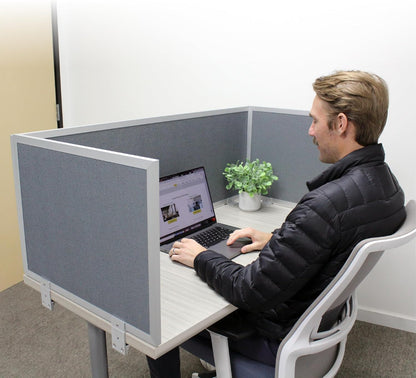 OBEX Acoustic Mounted Screen Privacy Panel Table Top Separator, Sound Blocking Desk Divider (Graphite, 18" X 42")