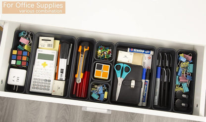 25 PCS Interlocking Desk Drawer Organizer Separator for Office,Bathroom,Kitchen,Makeup,Tool（4 Sizes）