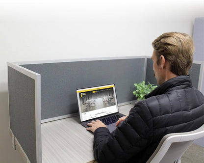 OBEX Acoustic Mounted Screen Privacy Panel Table Top Separator, Sound Blocking Desk Divider (Graphite, 18" X 60")