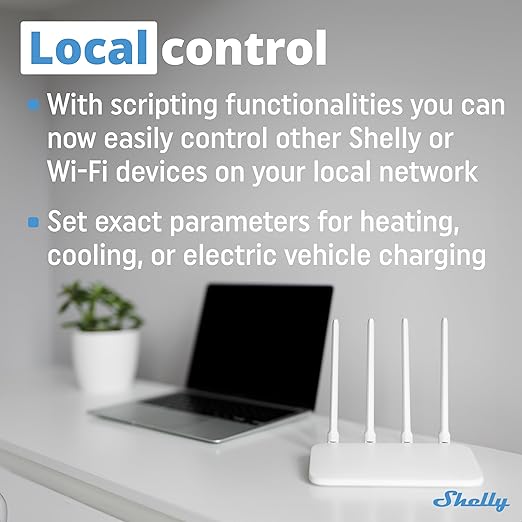 Shelly Pro 3EM | Wi-Fi & LAN, 3-Phase Smart Energy Meter | 2-Way Consumption |