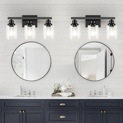 DIKAIDA 3-Light Bathroom Light Fixtures, Modern Bathroom Wall Lights Over Mirror