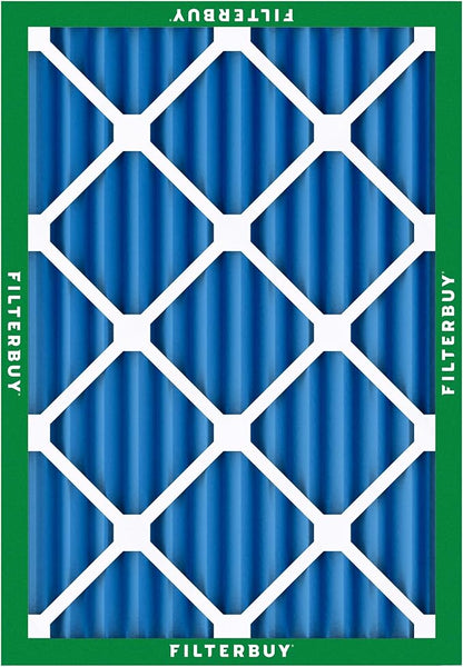 Filterbuy 20x24x2 Air Filter MERV 13 Optimal Smoke & Allergy Defense (2-Pack), Electrostatic Pleated HVAC AC Furnace Filters Replacement, Made in USA (Actual Size: 19.38 x 23.38 x 1.75)