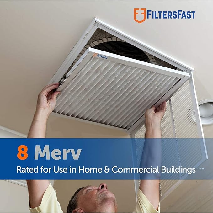 Filters Fast 15x20x2 Pleated Air Filter Merv 8, 2” AC Furnace Air Filters, Made in the USA, Actual Size 14.5x19.5x1.75, 6 Pack