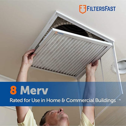 Filters Fast 15x20x2 Pleated Air Filter Merv 8, 2” AC Furnace Air Filters, Made in the USA, Actual Size 14.5x19.5x1.75, 6 Pack