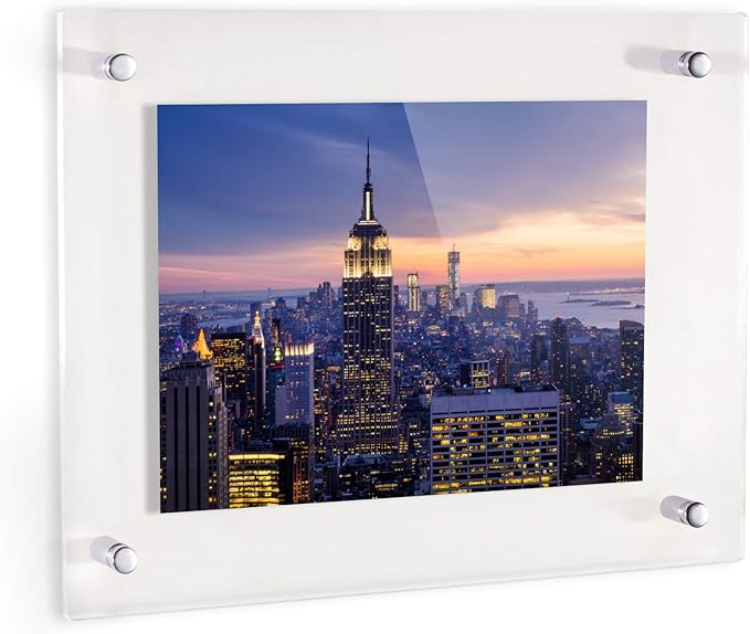 ArtToFrames 16x22 Inch Double Panel Floating Acrylic Picture Frame comes