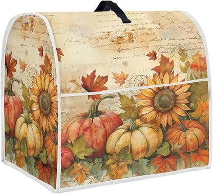 Pumpkin Mixer Cover for Kitchen Aid 4.5-5 Qt Mixer, Maple Leaf Small Appliance Dust Covers Universal for Air Fryers, Coffee Makers, Kitchen Decor Gift for Friends