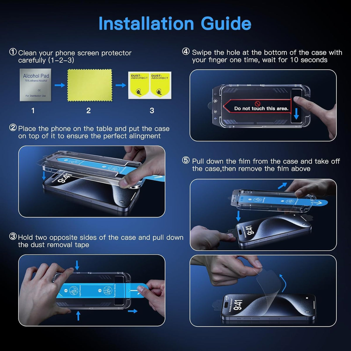 Uyiton Anti-Blue Light for iPhone 12 Pro Max Screen Protector - Unbreak-Glass Full Coverage Case Friendly Scratch Resistance 9H Tempered Glass Screen Protector for iPhone 12 Pro Max, 2 Pack