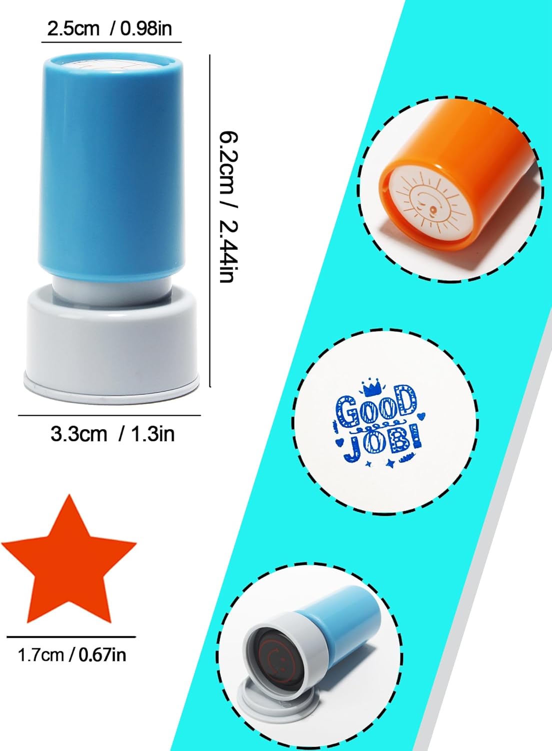 Pack of 5 Sorted Teacher Stamps Self-Inking Rubber Stamps Teacher Comments Photosensitive Stamps Behavior Stamper for Education Review